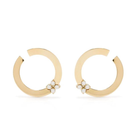 18kt yellow gold diamond Love in Verona earrings